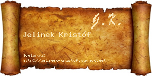 Jelinek Kristóf névjegykártya